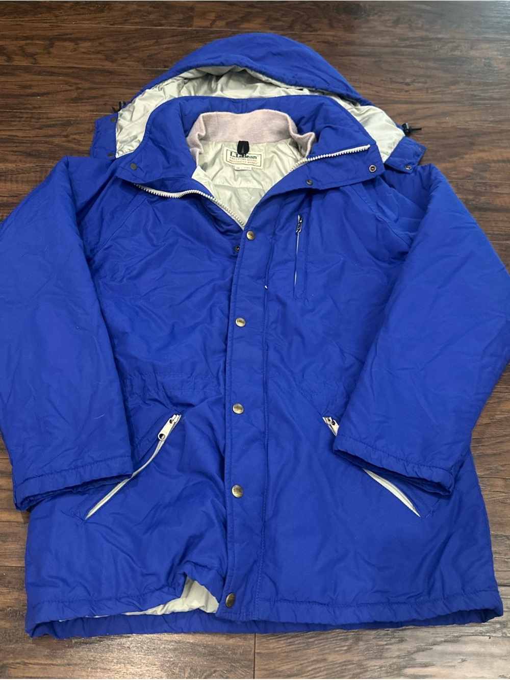 L.L. Bean Royal Blue Insulated Hooded Puffer Parka